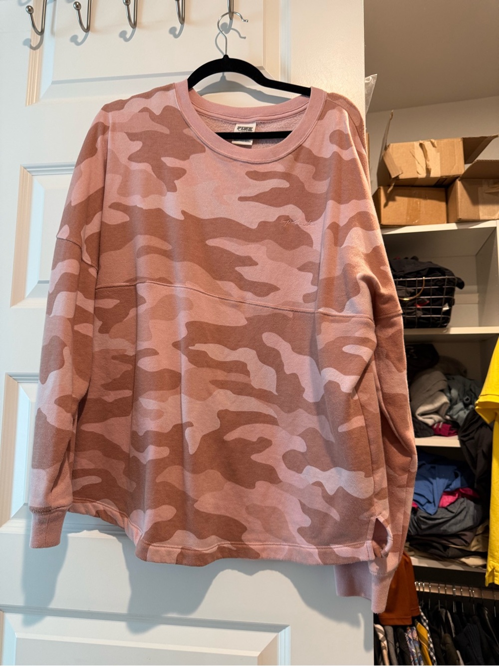 PINK Victoria's Secret Girls' Pink Camo Pullover Sweatshirt
